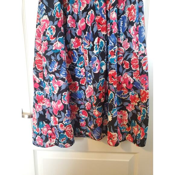 Candi Jones Vintage 80's Floral Ruffled Vibrant Short Sleeve Midi Dress Sz 9/10 - Picture 7 of 13